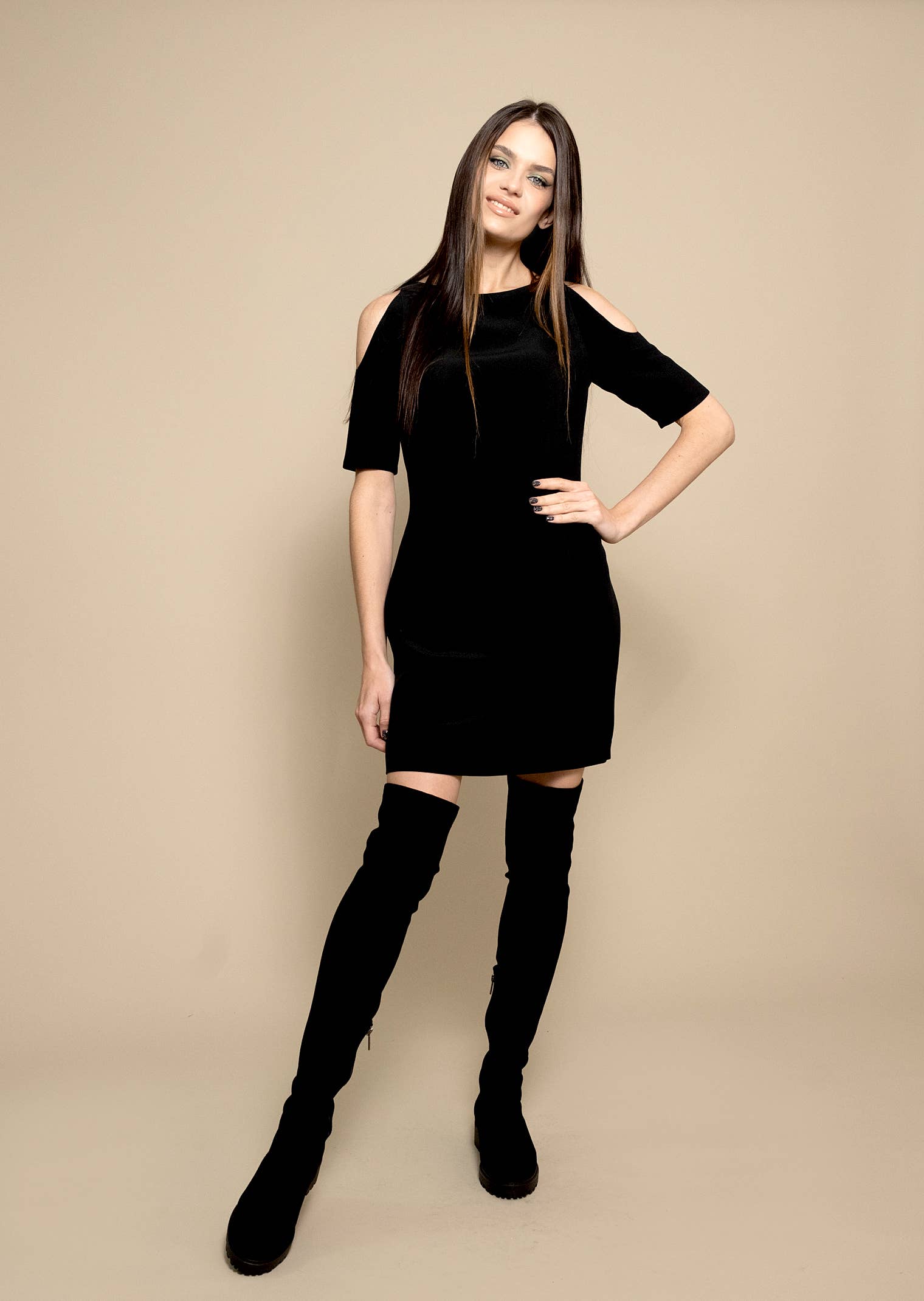 Deimos Shoes - Vendita all'ingrosso Stivali - Donna - Stivali sopra il ginocchio, stivali alti, stivali alti effetto scamosciato, ah4