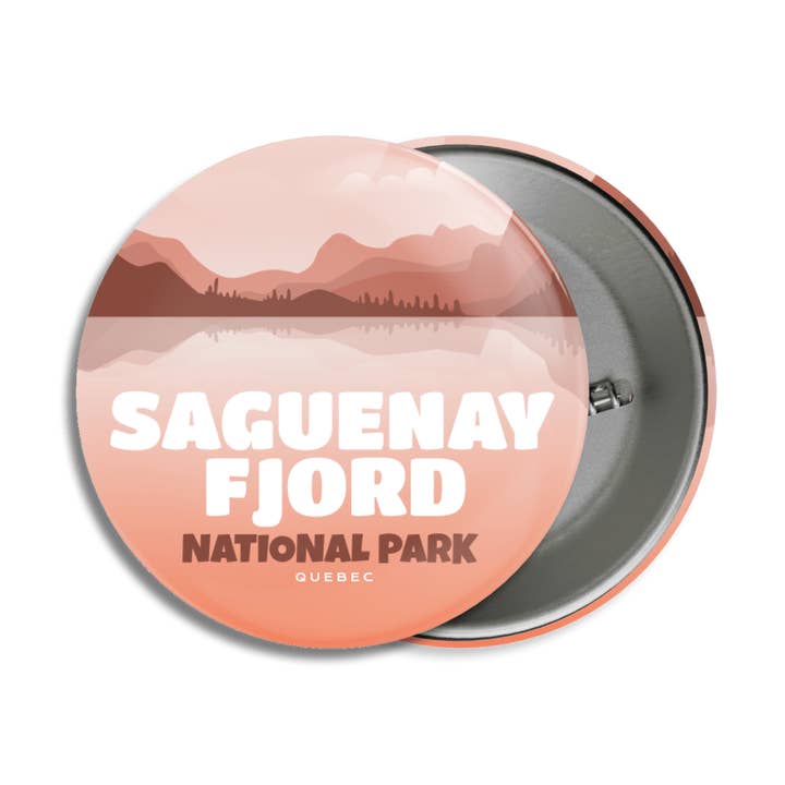 Saguenay Fjord National Park of Quebec Pinback Button for wholesale by Canada Untamed