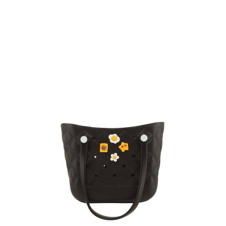 anbfashion - Wholesale Crossbody Bag - Women's - Small Rubber Tote Bag with Decorative Charms 25265