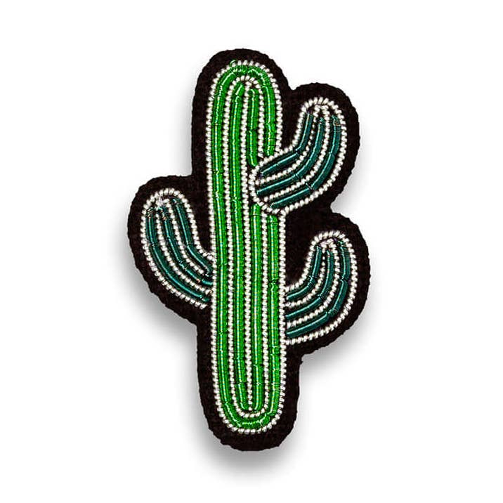 Hand embroidered brooch - Small Cactus for wholesale by Macon & Lesquoy