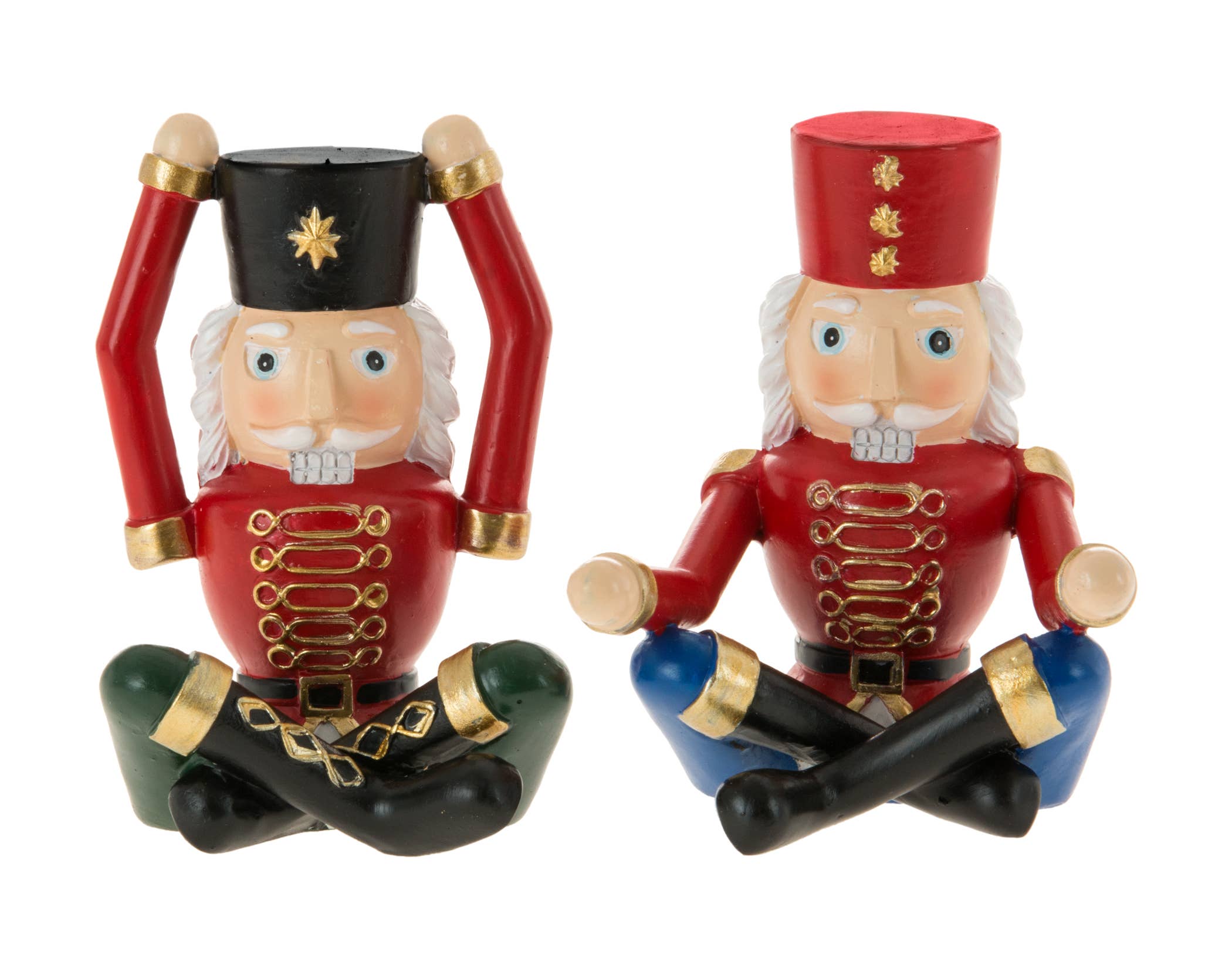 Christmas Tradition - Vente Casse-noisette de Noël - 2 soldats casse-noisette de yoga assortis de 4 pouces0