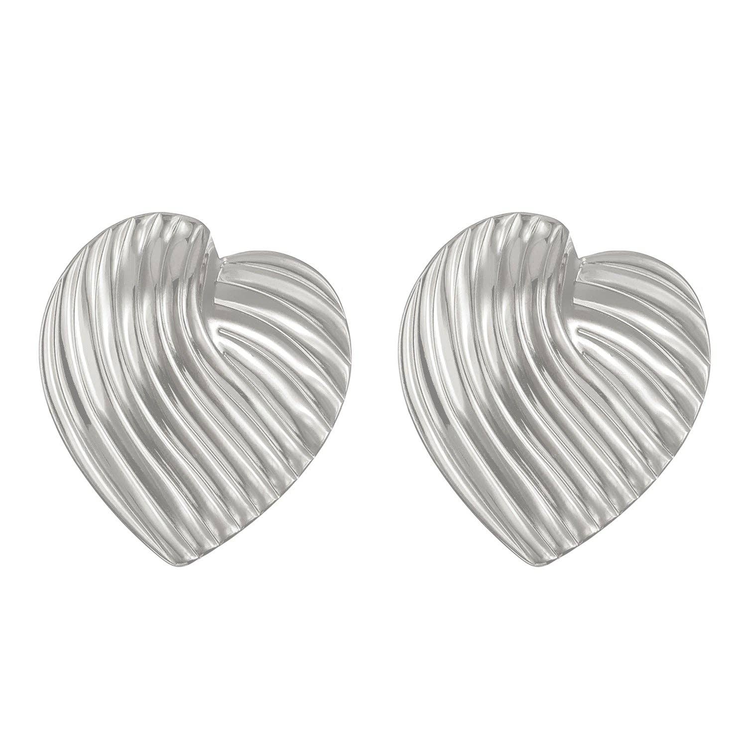 SALINA TRADING INC - Wholesale Dangle Earrings - Geometric Titanium Steel Earrings for Women - Trendy Heart and Round Shapes11