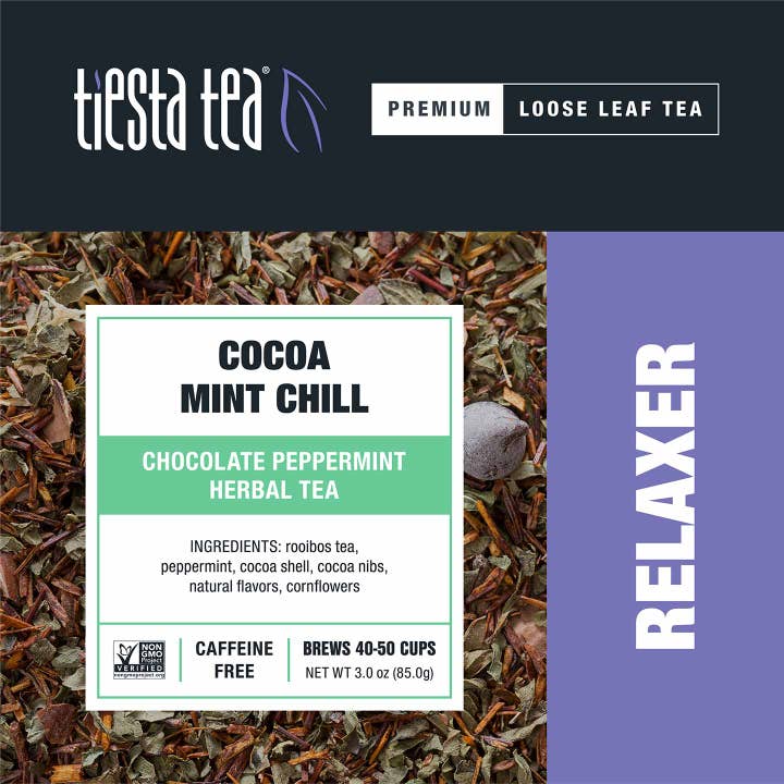 Tiesta Tea Company - Wholesale Loose Tea - Cocoa Mint Chill - Chocolate Peppermint Herbal Tea - 3oz Tin