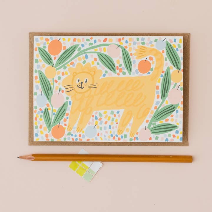 Colourful Lion cute birthday card for kids new baby card for wholesale by Letterbox Lane