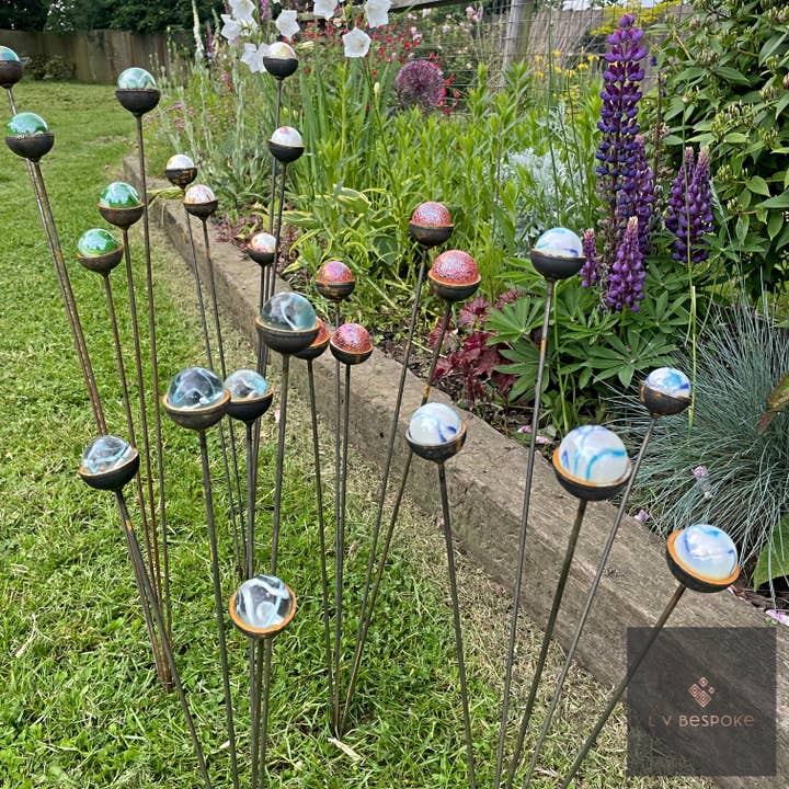 Cluster of 5 colourful marbles, splay out or keep in situ! for wholesale by L V Bespoke