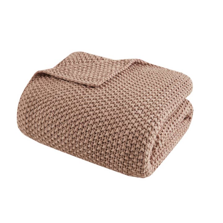 Olliix - Wholesale Throw Blanket - Classic Acrylic Knit Throw 50x60", Soft Throw Blanket, Brown