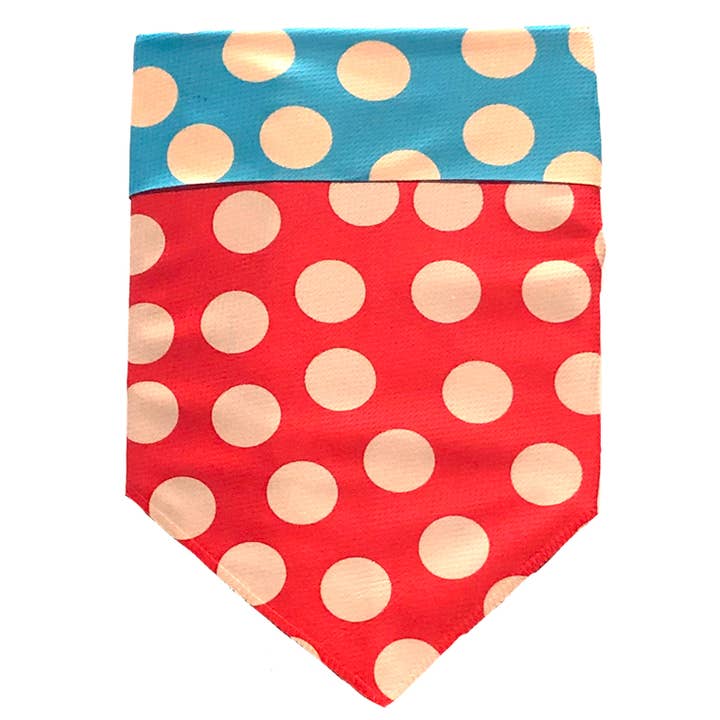 Walk-e-Woo - Vendita all'ingrosso Bandana - Cani - Bandana sportiva - Marino/Rosso/Turq Dots