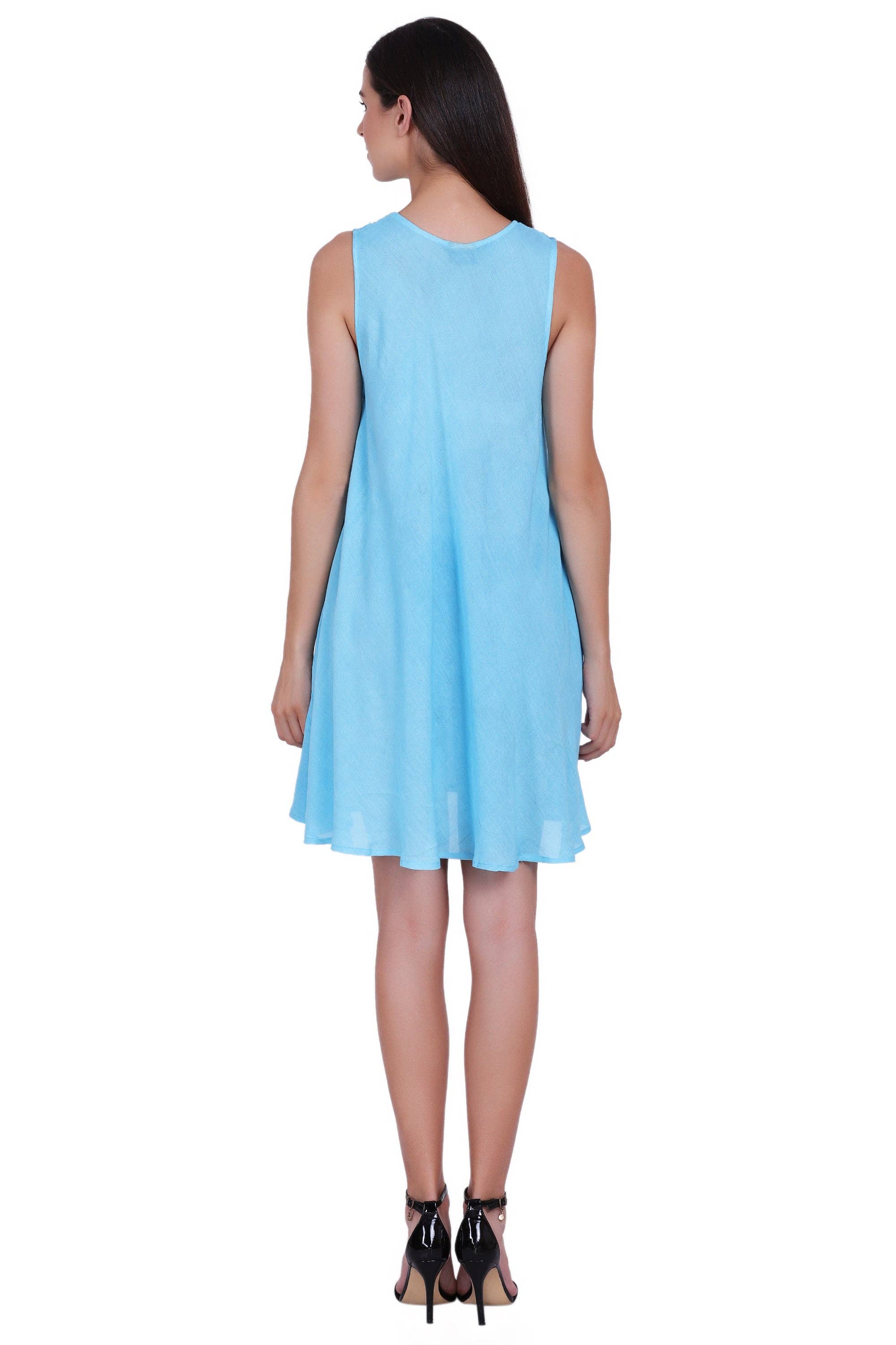 Assorted Colors Sleeveless Tie Dye Butterfly Short Dress 362108 for wholesale on Faire5