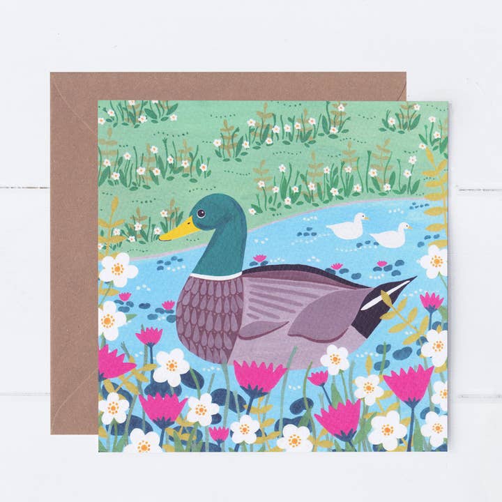 Duck Pond Greeting Card for wholesale by Sian Summerhayes