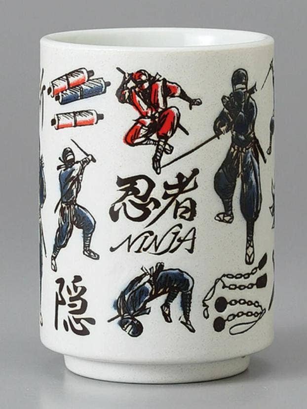 Handgemaakte Japanse Mino-ware Ninja Theekopjesset voor wholesale door 「FUNJI」In Japan