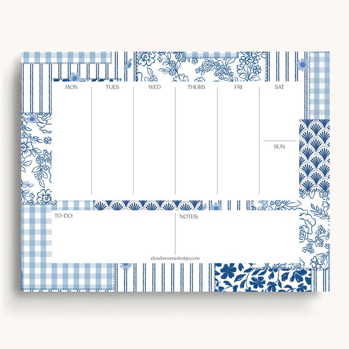 Bloco de Notas Semanal "Coastal Patchwork" por atacado de Elyse Breanne Design