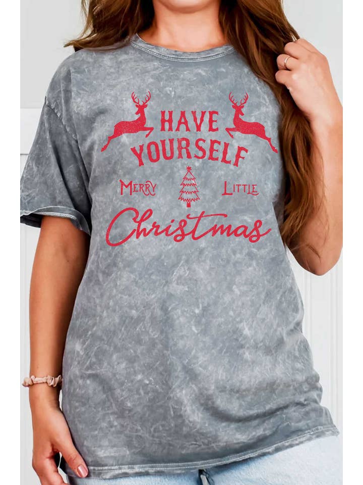 Rustee Clothing - Wholesale Screen Printed T-Shirt - Women's - MERRY LITTLE CHRISTMAS DEERS MINERAL GRAPHIC TSHIRTS4