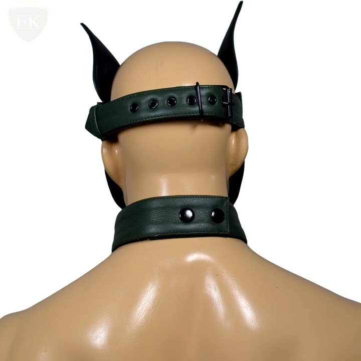 Meninleather – Großhandel Kostüm für Haustiere – Katze/Hund – Hundemaske aus echtem Rindsleder, Kapuze, Kostüm, Reenactment-Ausrüstung, Spielmaske für Welpen oder Haustiere, handgefertigt1