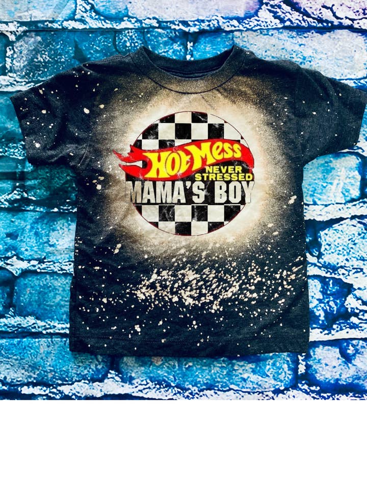 Hot mess never stressed mamas boy for wholesale by 4 little hearts