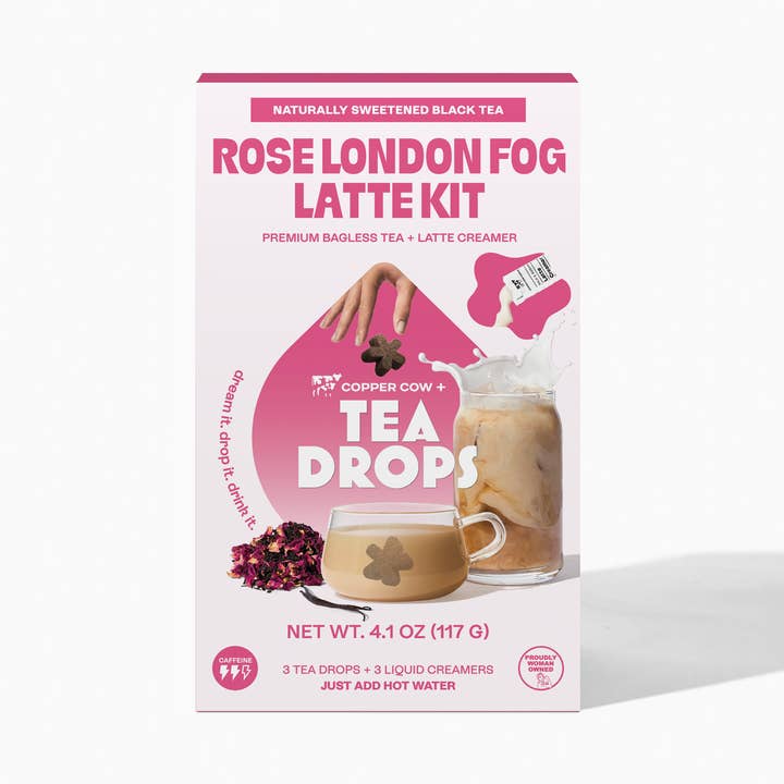 Tea Drops - Wholesale DIY Drink Kit - Rose London Fog Latte Kit - 3ct (Case of 6)
