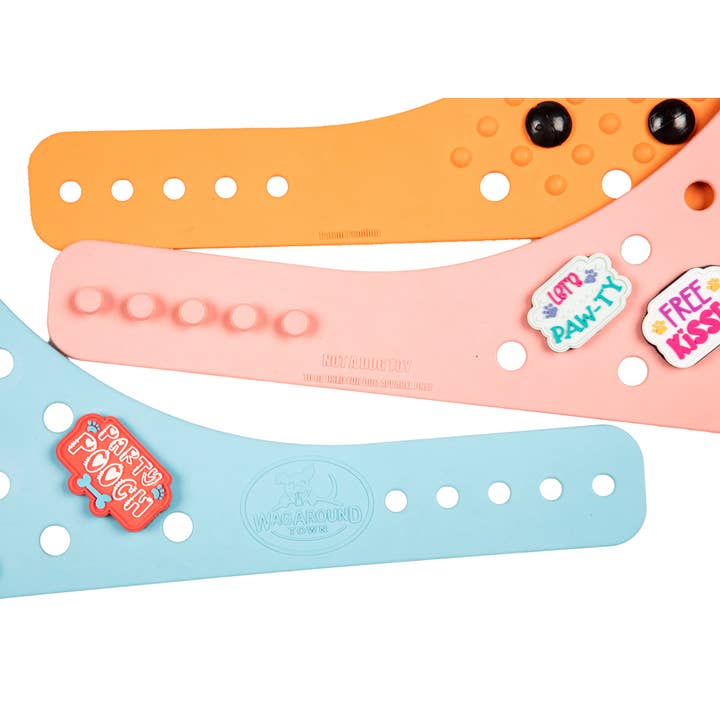 Wag Around Town - Wholesale Pet Bandana - Dog - Charmdana- Light Weight- Blue - Rubber Dog Bandana with Charms!8