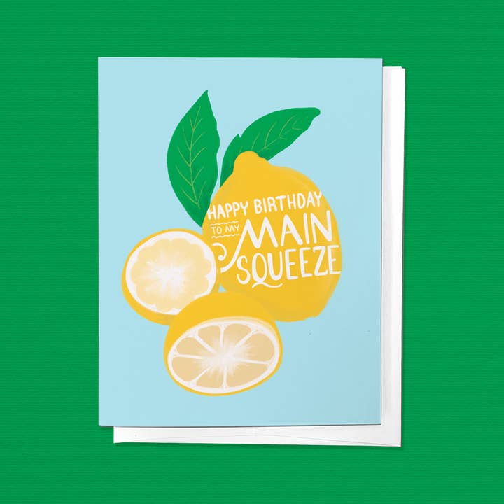 Parcel Island – wholesale Birthday card – Happy Birthday to my Main Squeeze Lemon Greeting Card