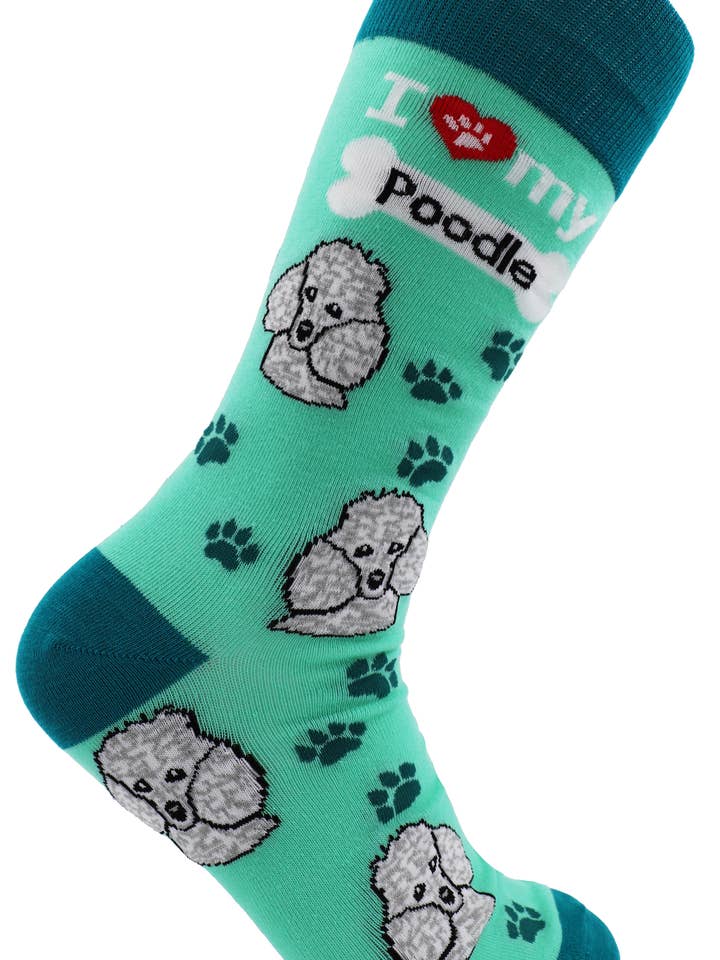 Calzini unisex I Love Dogs Poodle per la vendita all'ingrosso da parte di SoXcellent