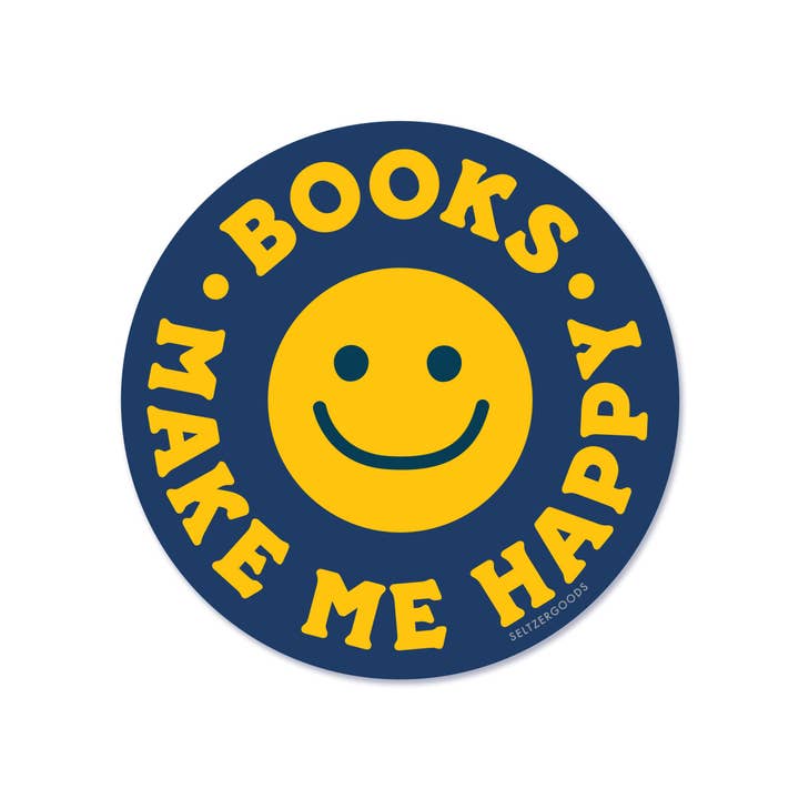 Seltzer Goods – wholesale Sticker – Happy Books Smiley Sticker
