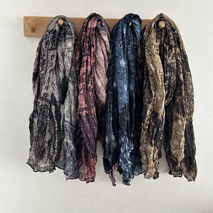 Scarvii - Vintage Crinkle Textured Scarf Wrap - Autumn-Winter Style for wholesale by Funkyrel® Atzbranding Limited