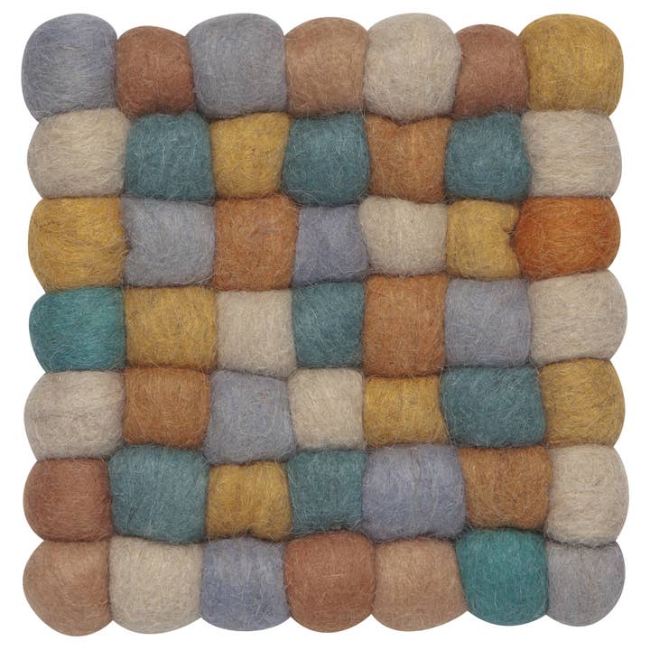 Danica Heirloom - Wholesale Trivet - Ochre Recycled Wool Felt Dot Trivet