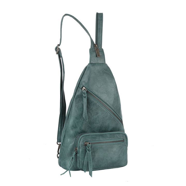 Convertible zips sling and backpack for wholesale by Handbag Factory Corp