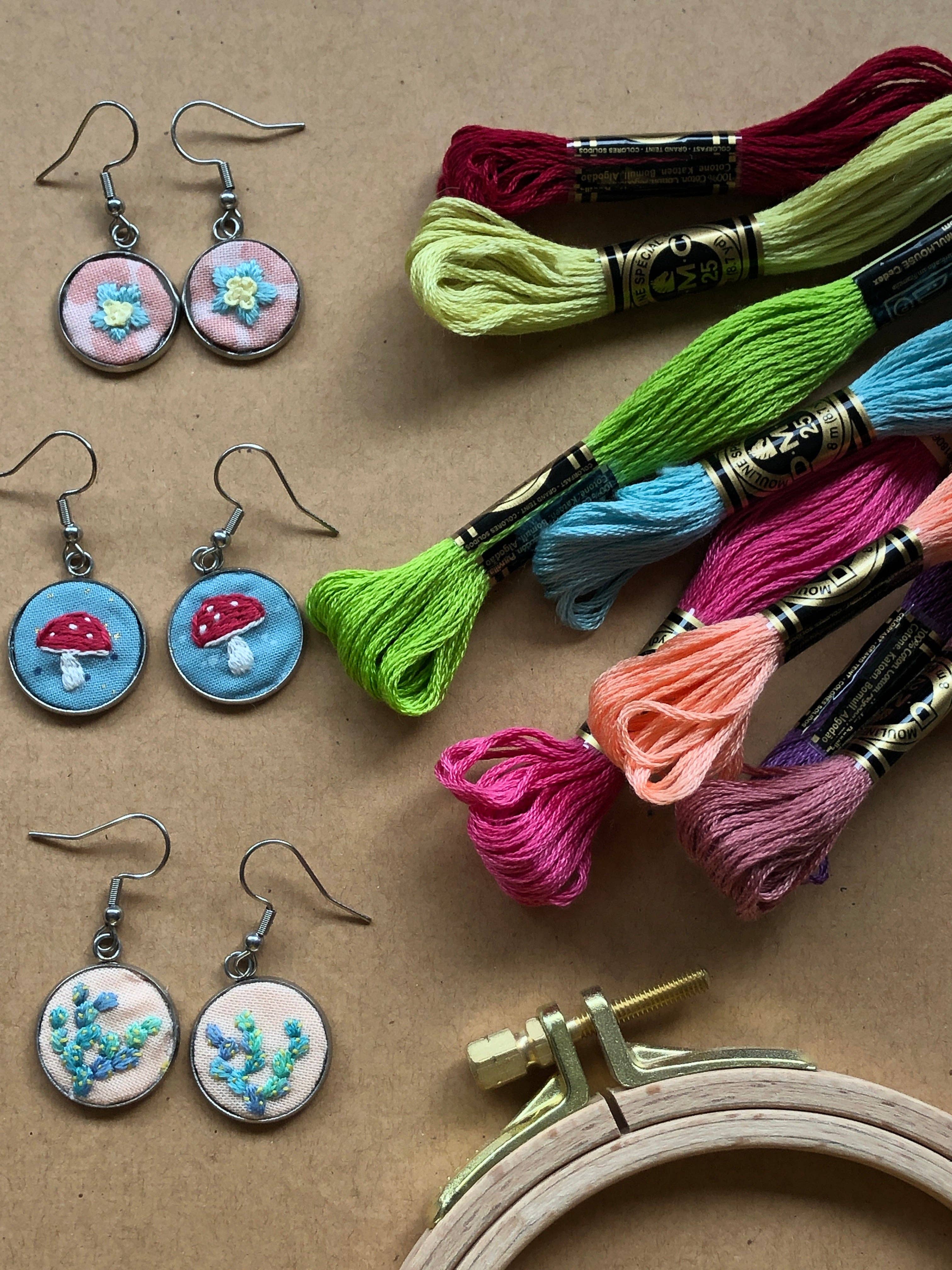 MCreativeJ - Wholesale Embroidery/Cross Stitch Supplies - Embroidered Earrings - Embroidery Kits for Beginners1