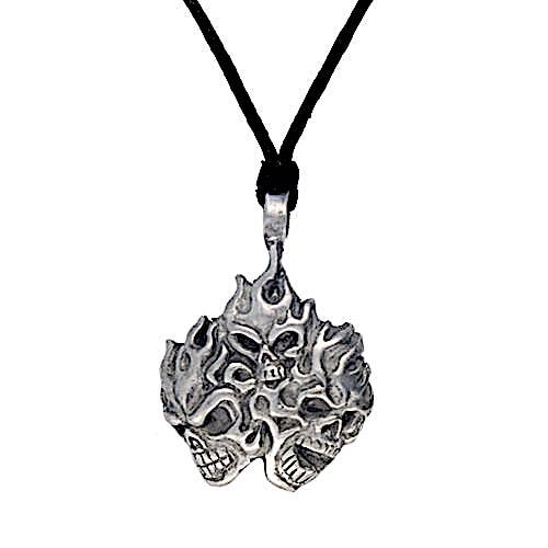 Myth & Magik - Silver Jewellery Cavern Wholesale - Wholesale Pendant/Charm Necklace - Screaming Skull Pewter Necklace - (USA-DDP)