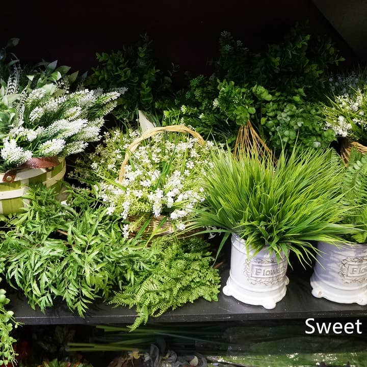 Sweet Home Deco - Wholesale Artificial Plant - 12'' UV Protected Lace Fern Artificial Bush Indoor/Outdoor