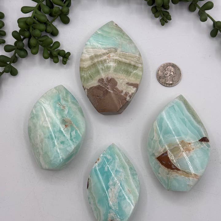 Meraki Gemstones - Wholesale Spiritual Stone/Crystal - Caribbean Calcite Gemstone Flame/Freeform (0.5kg/1.1lb)8