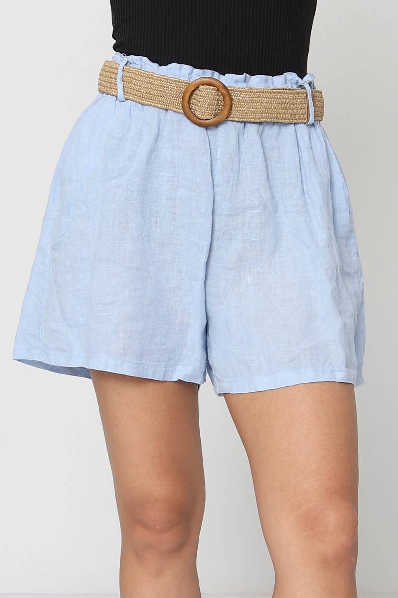 LÉA & LUC – wholesale Shorts – Dam – Shorts i 100 % linne med bälte REF. 505750