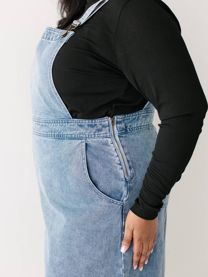 Vintage Wash 'Bailey' Denim Overall Dress for wholesale on Faire11