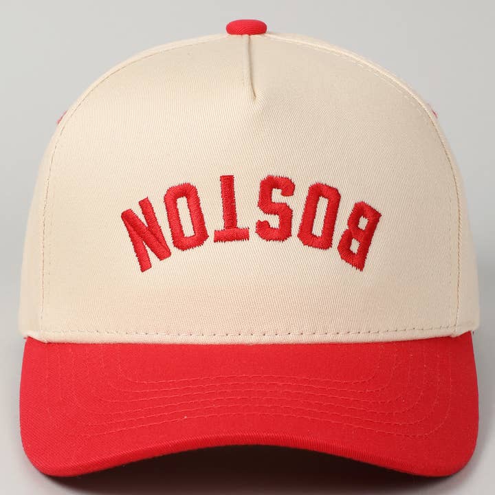 BOSTON Upside Down Two-Tone Trucker Baseball Cap for wholesale by Fashion City