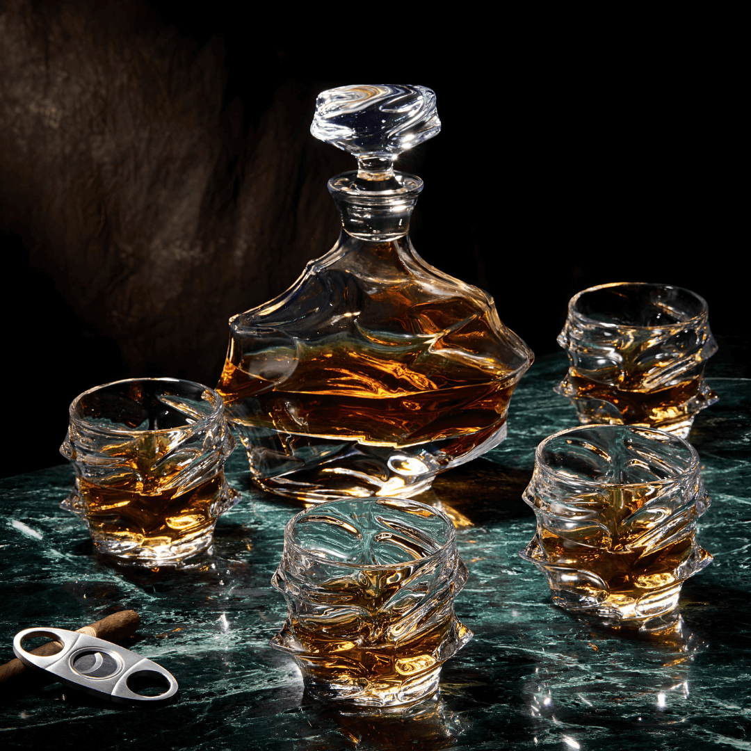 TsukiGlass - Wholesale Decanter - Storm Japanese Crystal Whisky Decanter V214