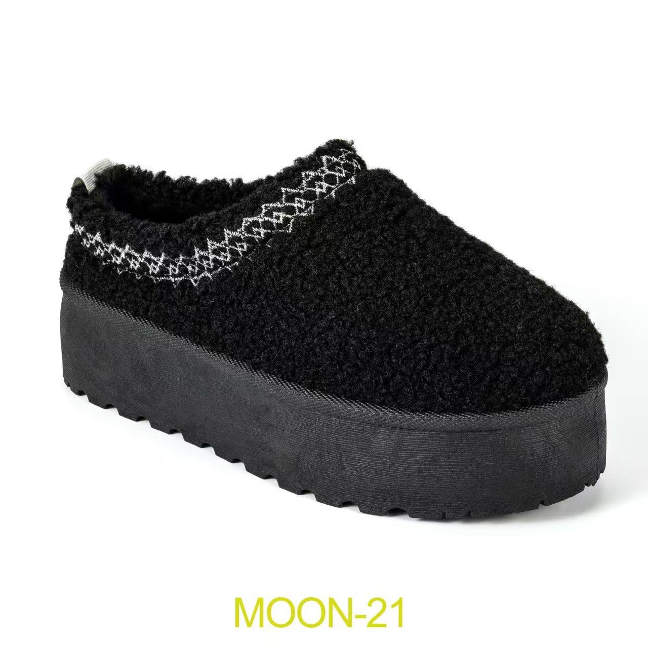 Pazzle - Wholesale Muiltjes - Dames - MOON-21 instapmuiltjes met schapenvacht en plateauzool voor dames5