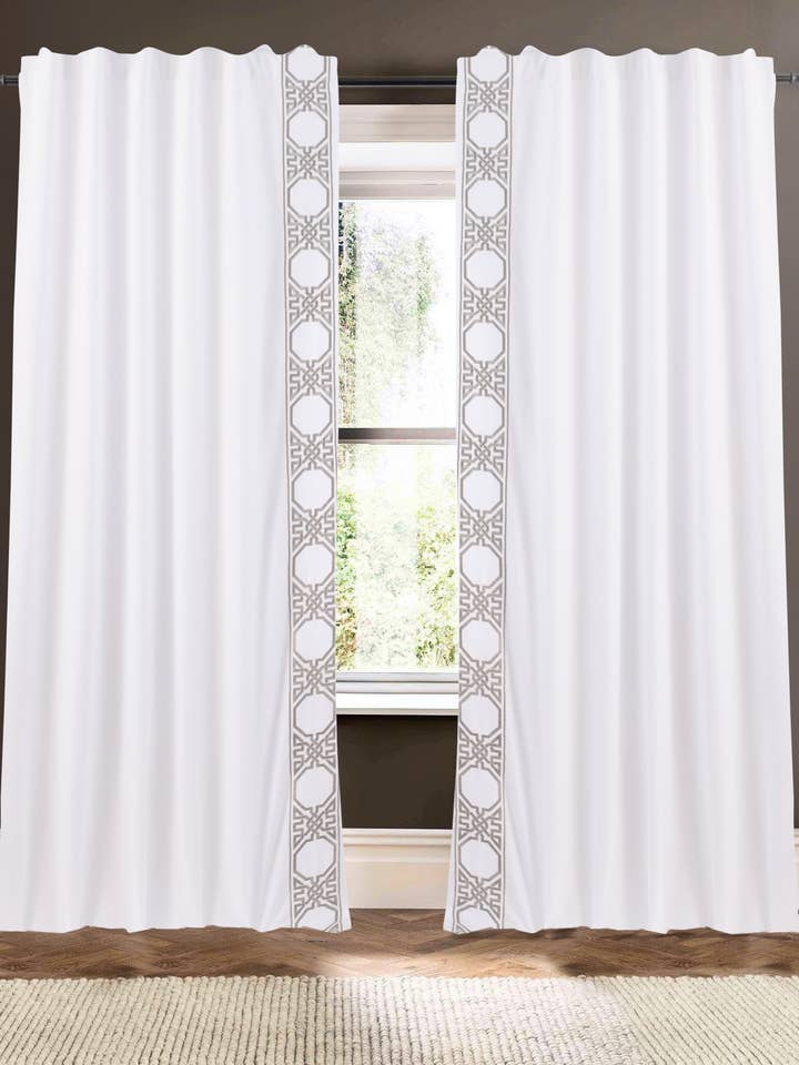 Montage White 96" Linen Cotton Blend Drape for wholesale by Creative Threads, Inc.