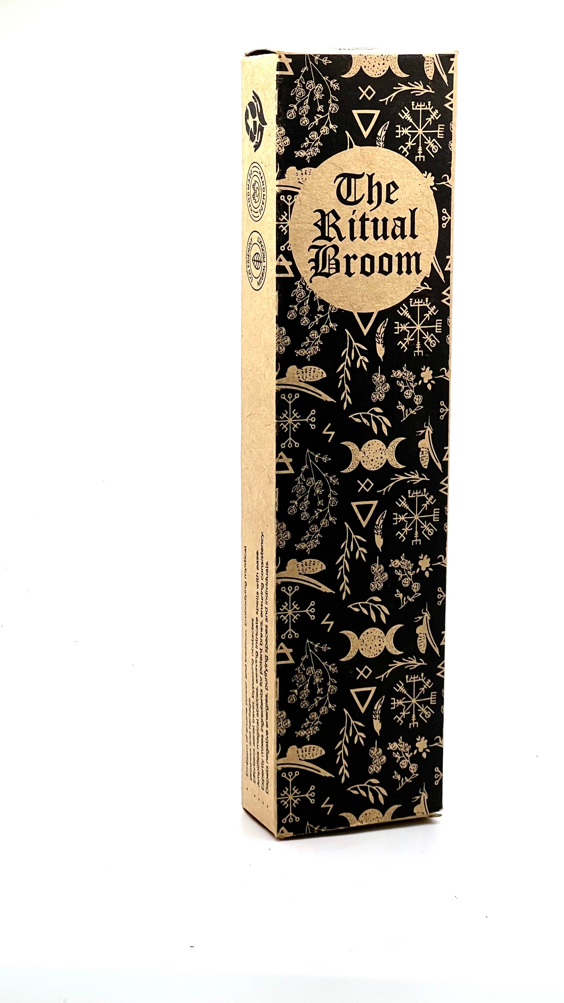 Vrinda - Wholesale Meditation Supplies - Ritual Altar Broom Triple Moon 8"2