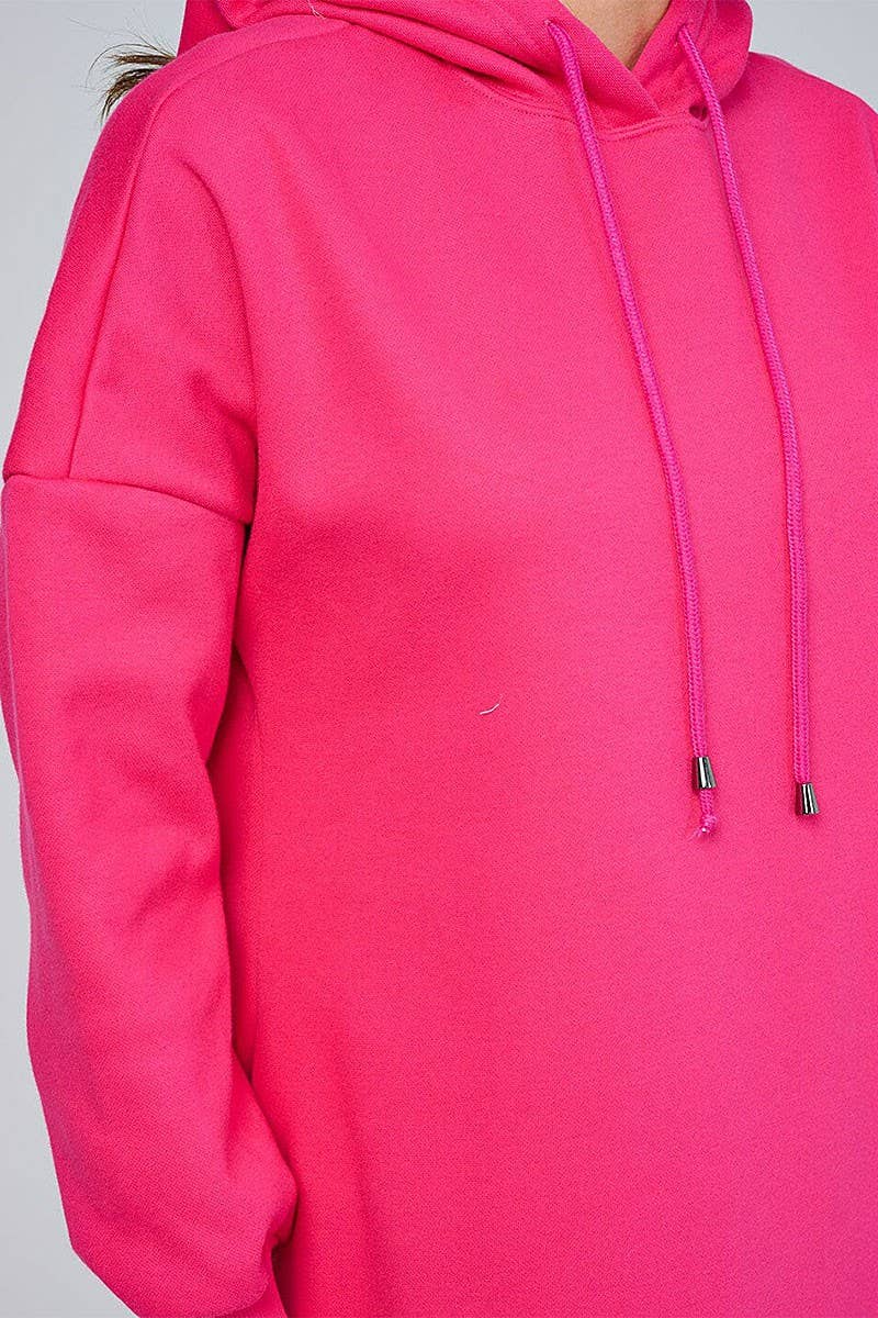 ROUSSEAU - Wholesale Dress - Women's - SOLID LONG SLEEVE HOODED POCKET FRONT MAXI DRESS7