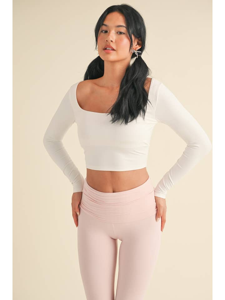 KIMBERLY C - Wholesale Athletic Top - Women's - Balletcore Long Sleeve Square Neck Top27