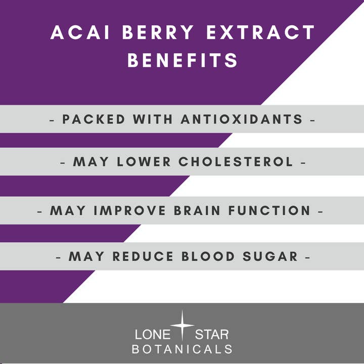 Lone Star Botanicals - Wholesale Protein/Superfood Powder - Organic Acai Berry Extract Powder -- 3.52 oz