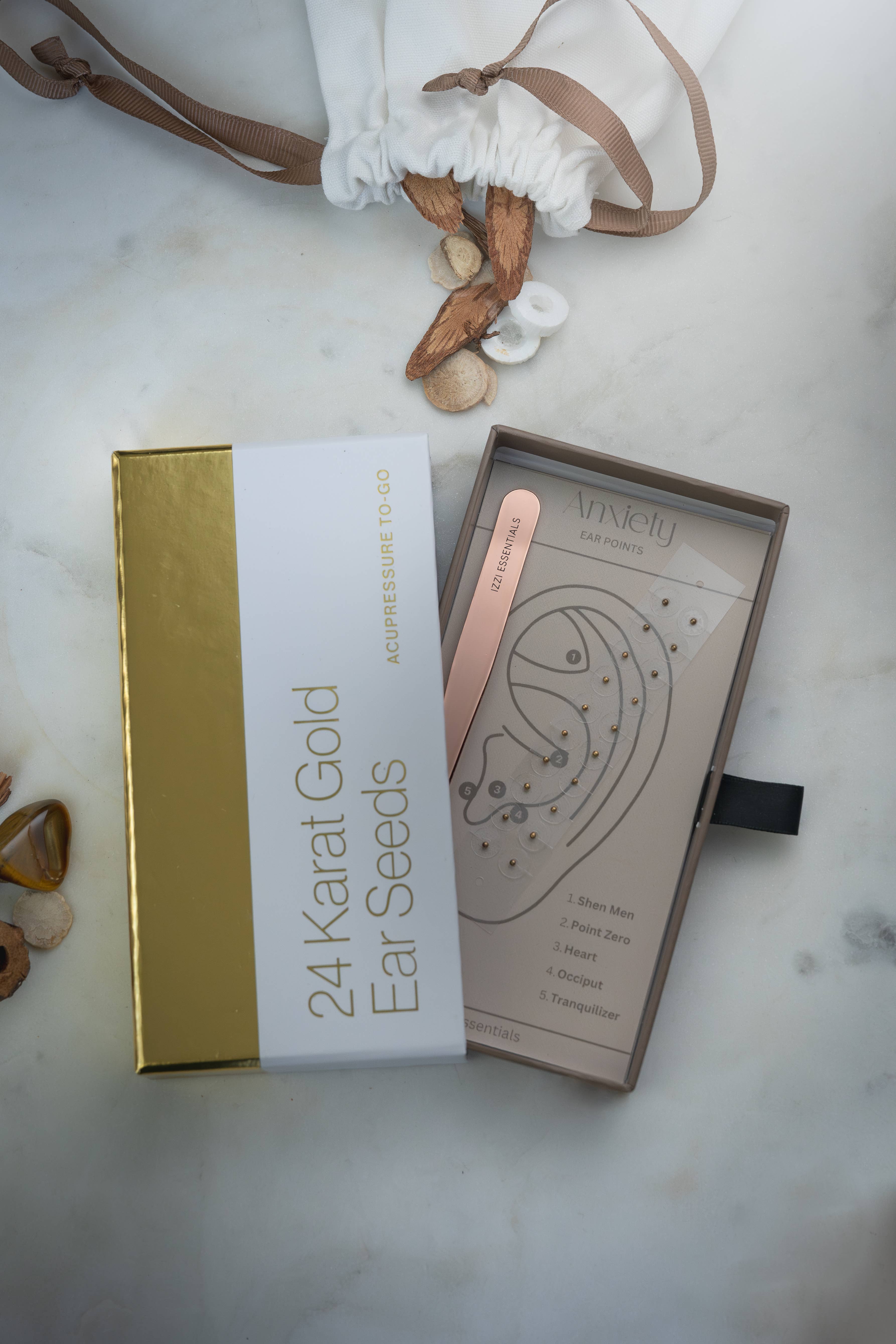 Izzi Essentials - Wholesale Acupuncture Supplies - 24 Karat Gold Acupressure Ear Seeds