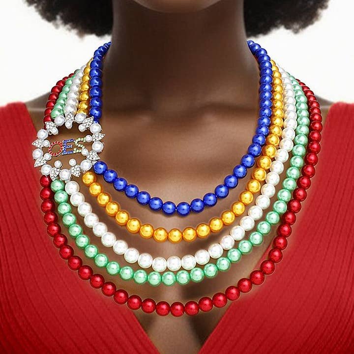 OES Sorority Multi Pearl Elegant Halsband Kvinnor för wholesale av PinktownUSA