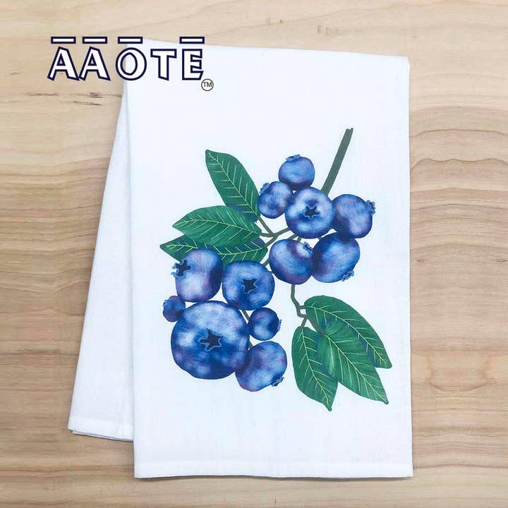 Asciugamano da cucina per la Festa della Mamma con mirtilli da giardino, primavera e pollo per la vendita all'ingrosso da parte di AAOTE