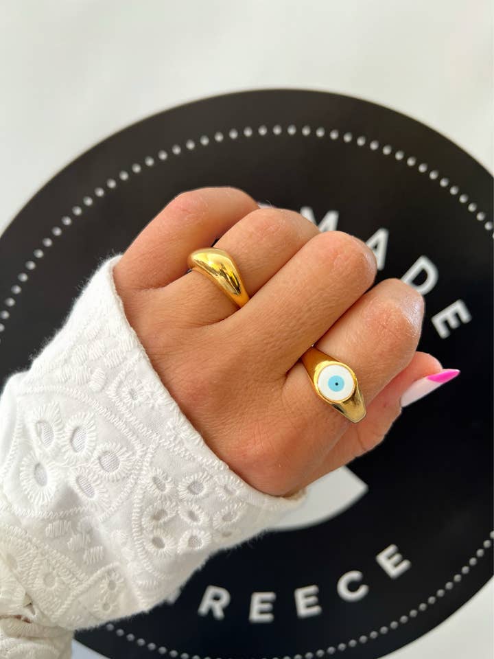 Bague Evil Eye Or, Bagues de déclaration, Bagues en or pour la vente par Christina Christi