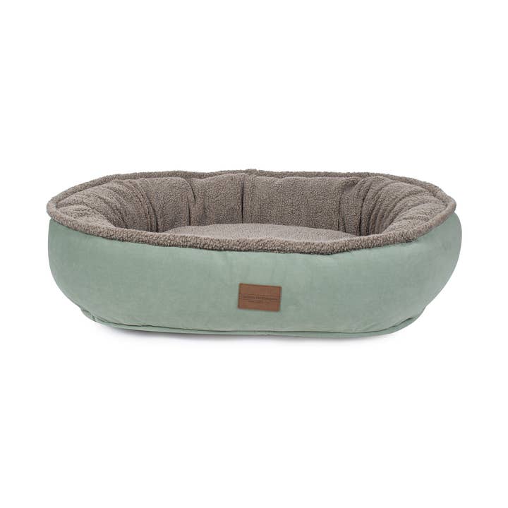 Microfiber and Tipped Berber Round Comfy Cup Dog Bed for wholesale by Carolina Pet Company