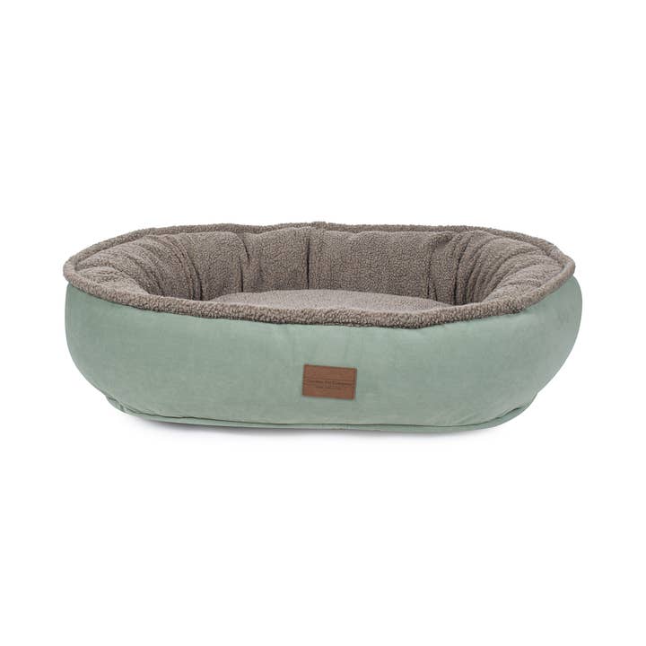 Microfiber and Tipped Berber Round Comfy Cup Dog Bed for wholesale by Carolina Pet Company