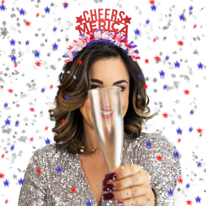 Festive Gal - Wholesale Party Hat/Crown - Cheers 'Merica 4th of July Party Headband Decor