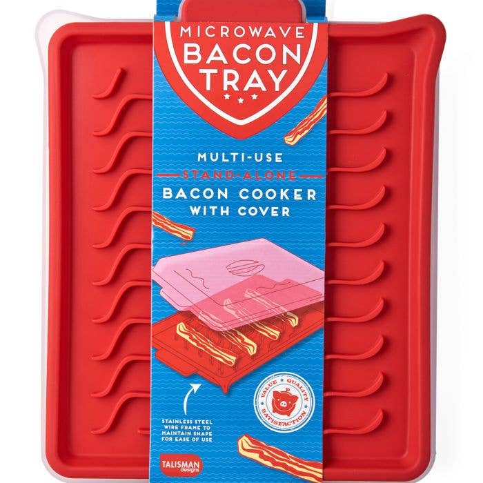 HIC - Harold Import Co. - Wholesale Kitchen Tool/Gadget - Talisman Designs Microwave Bacon Tray With Cover1