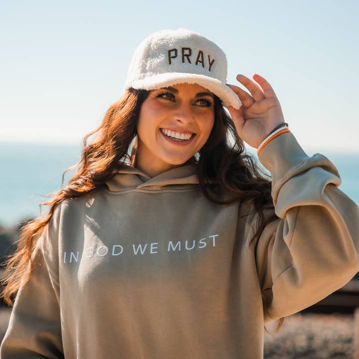 In God We Must - Wholesale Trucker Hat - Women's - 'Pray' Sherpa Snapback0