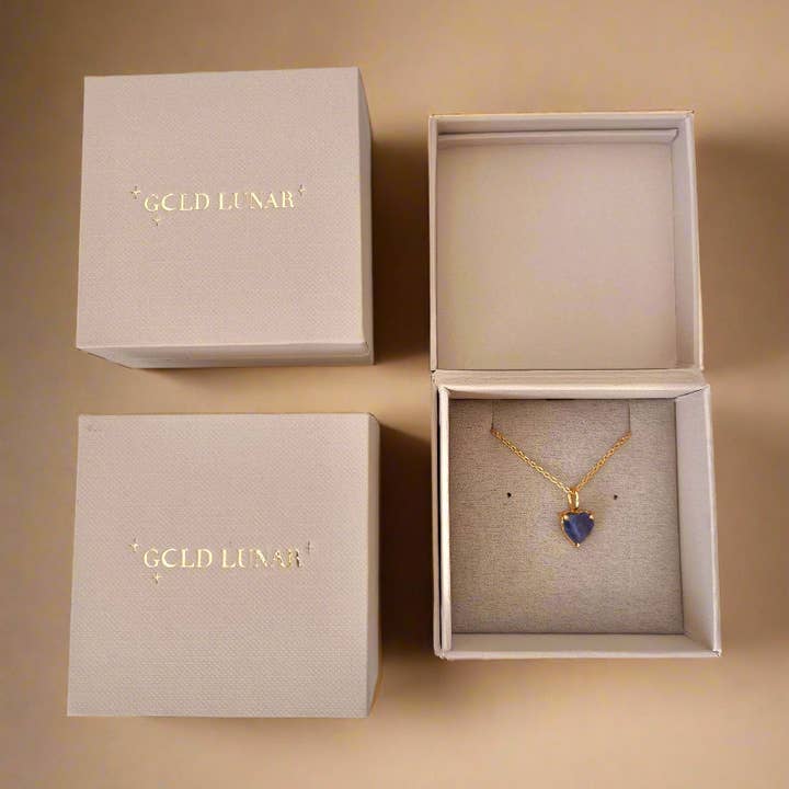 Gold Lunar - Wholesale Pendant/Charm Necklace - April Birthstone Chain Necklace Heart Gemstone Gift